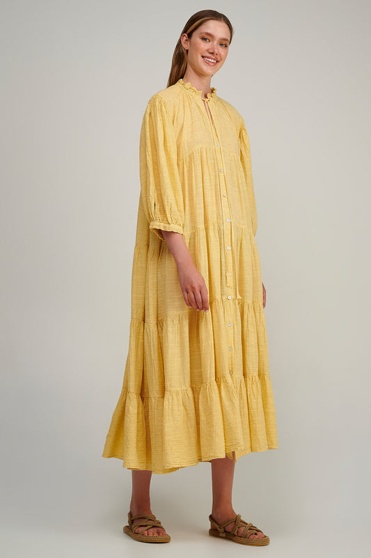 PEARL & CAVIAR - S23P6240 MAXI DRESS IN LEMON