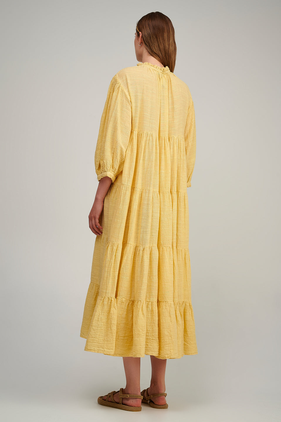 PEARL & CAVIAR - S23P6240 MAXI DRESS IN LEMON