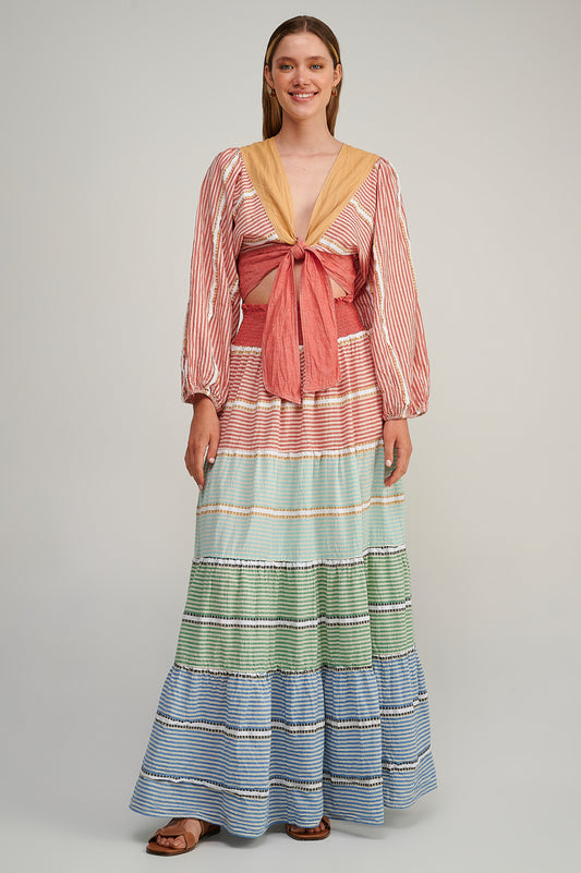 PEARL & CAVIAR OF GREECE - SAMPLE S/M - S23P6252 100% COTTON SKIRT ONLY