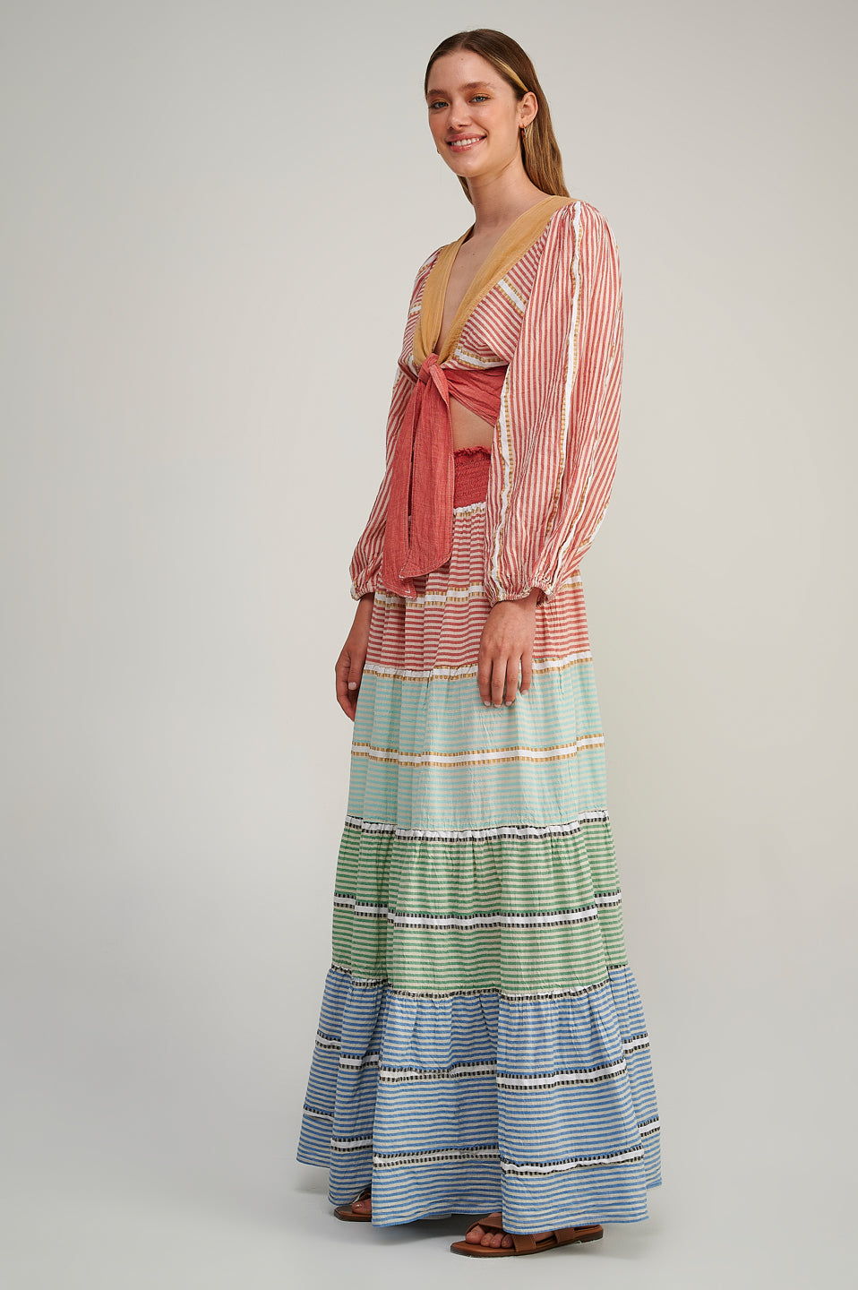 PEARL & CAVIAR OF GREECE - SAMPLE S/M - S23P6252 100% COTTON SKIRT ONLY