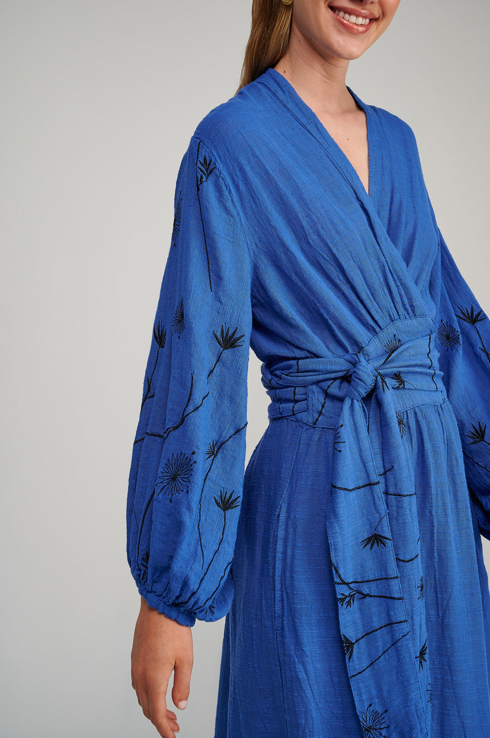 PEARL & CAVIAR OF GREECE -  SAMPLE  S/M - S23P6256 - LINEN BLEND EMBROIDERED