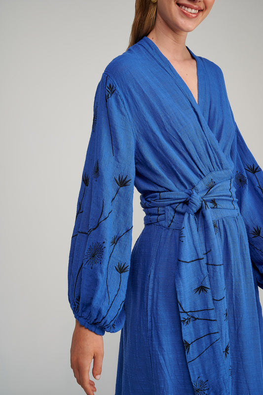 PEARL & CAVIAR OF GREECE -  SAMPLE  S/M - S23P6256 - LINEN BLEND EMBROIDERED