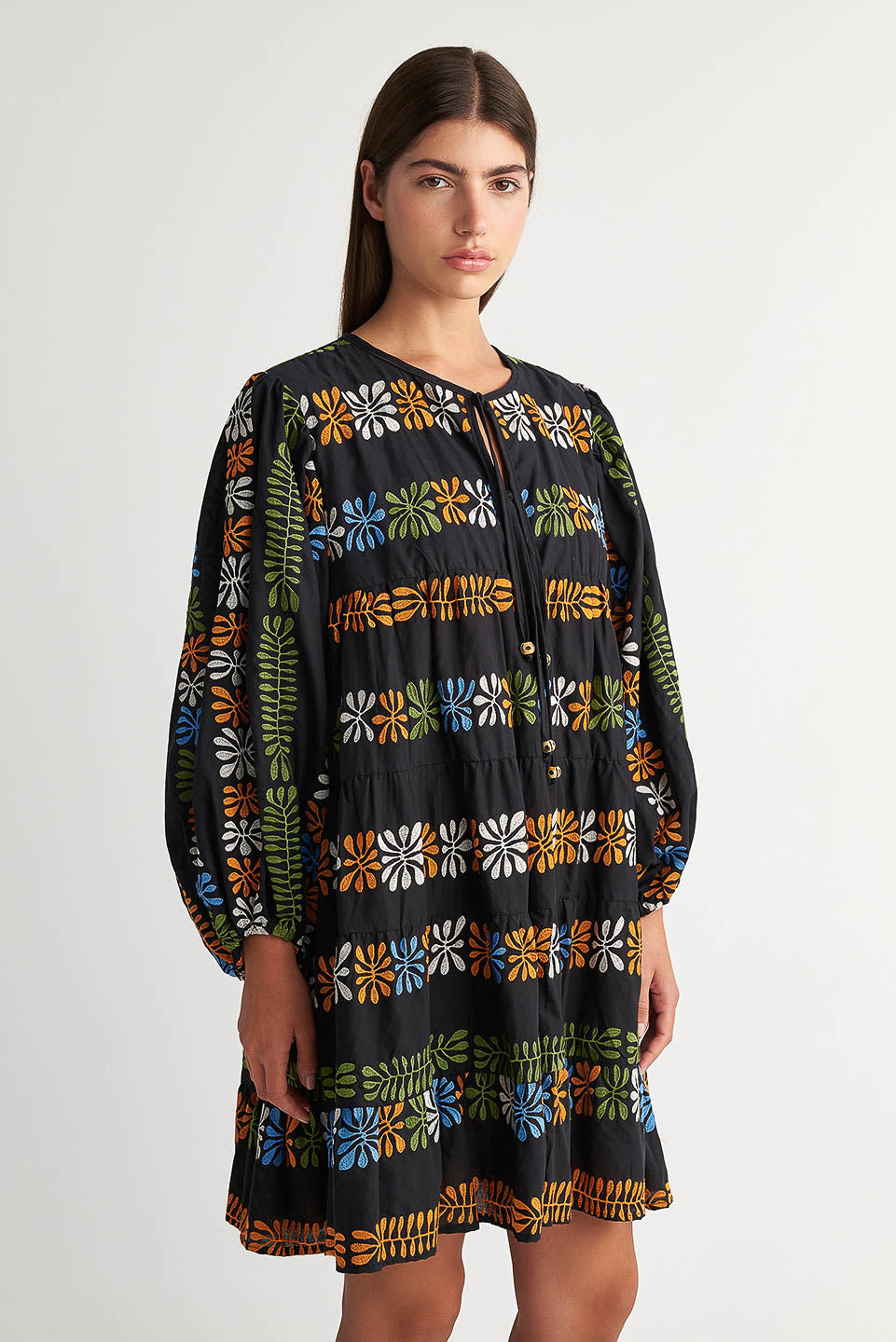 PEARL & CAVIAR OF GREECE - SAMPLE S/M - S24P5009 - COTTON BLEND EMBROIDERED