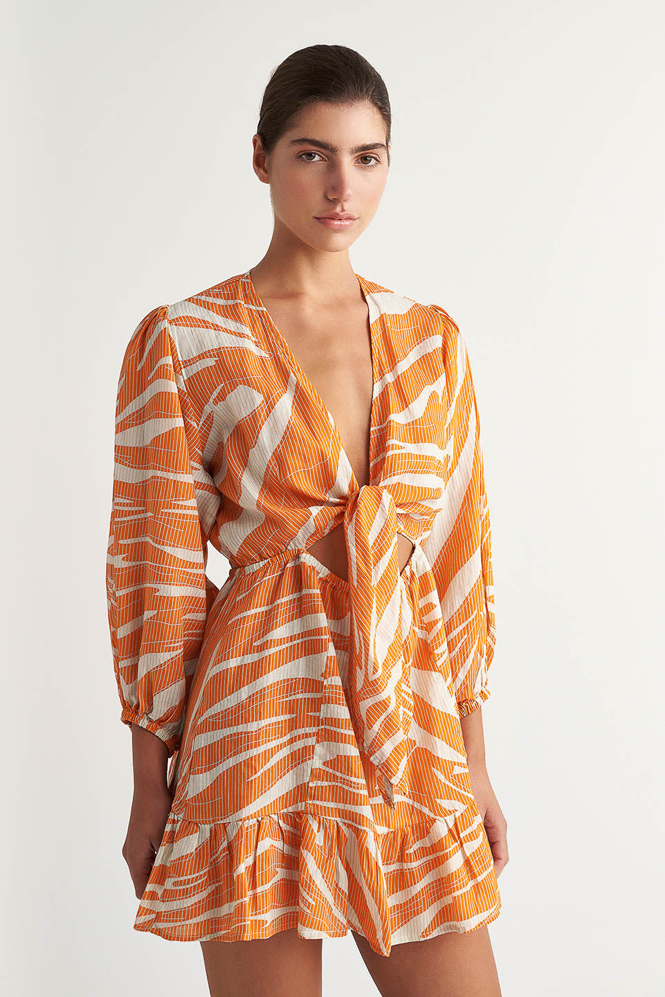 PEARL & CAVIAR OF GREECE - SAMPLE S/M - S24P5013 - 100% RAMIE MINI DRESS