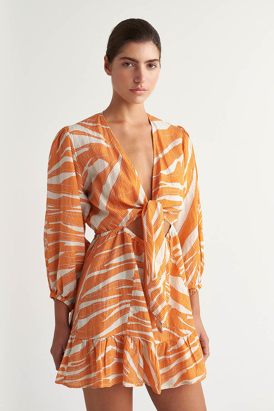 PEARL & CAVIAR OF GREECE - SAMPLE S/M - S24P5013 - 100% RAMIE MINI DRESS