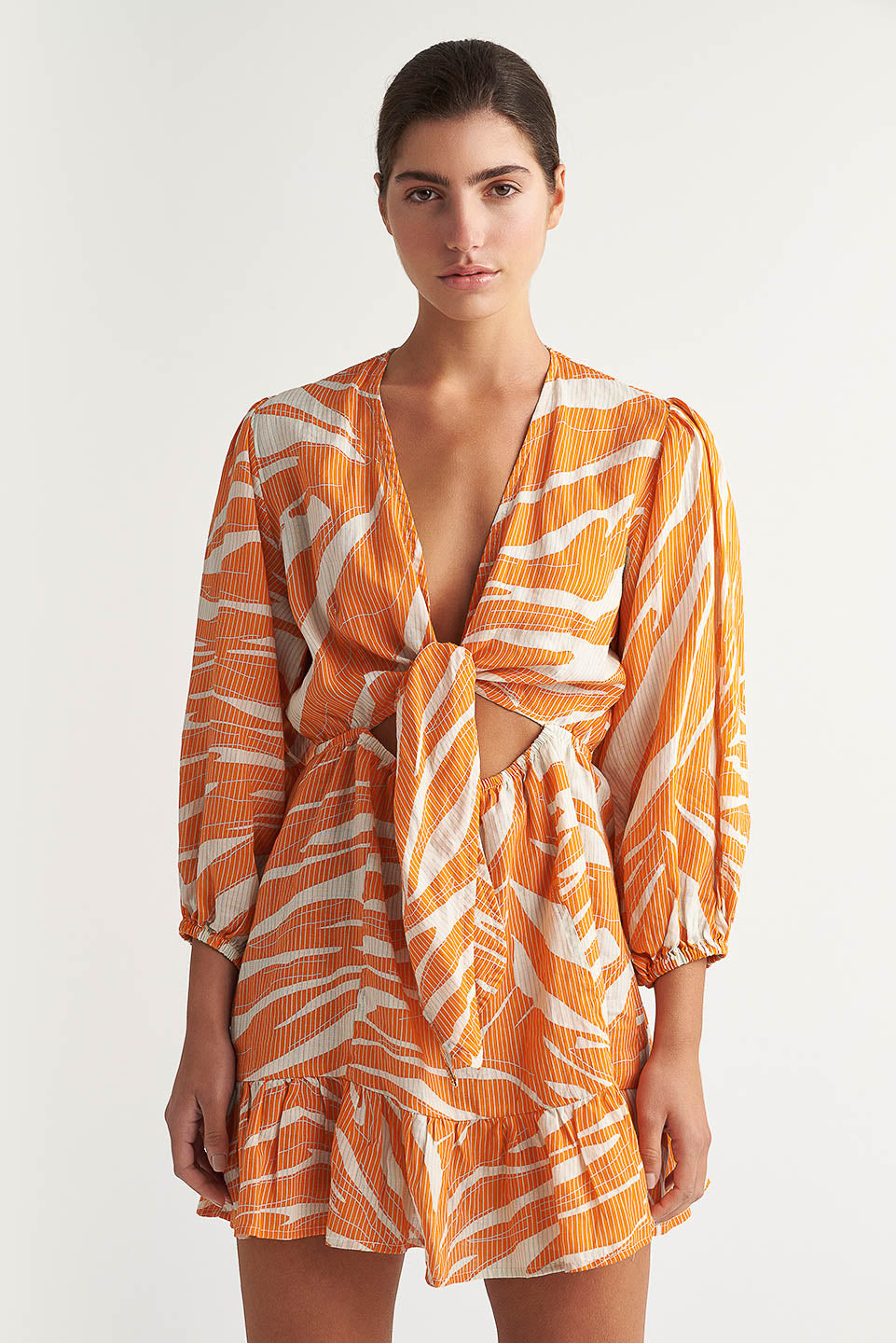 PEARL & CAVIAR OF GREECE - SAMPLE S/M - S24P5013 - 100% RAMIE MINI DRESS