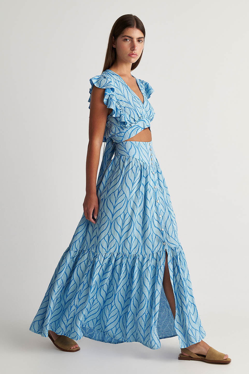 PEARL & CAVIAR OF GREECE - SAMPLE S/M -S24P5026 - COTTON/VISCOSE - SKIRT ONLY