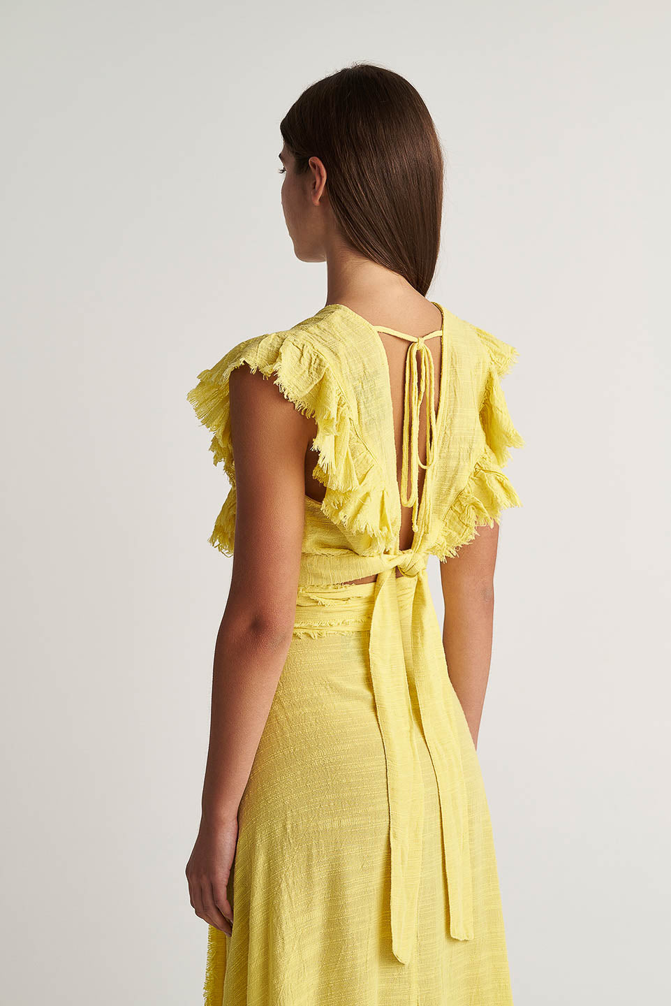 PEARL & CAVIAR OF GREECE - SAMPLE S/M -S24P5041 - LINEN COTTON VISCOSE-CROP TOP