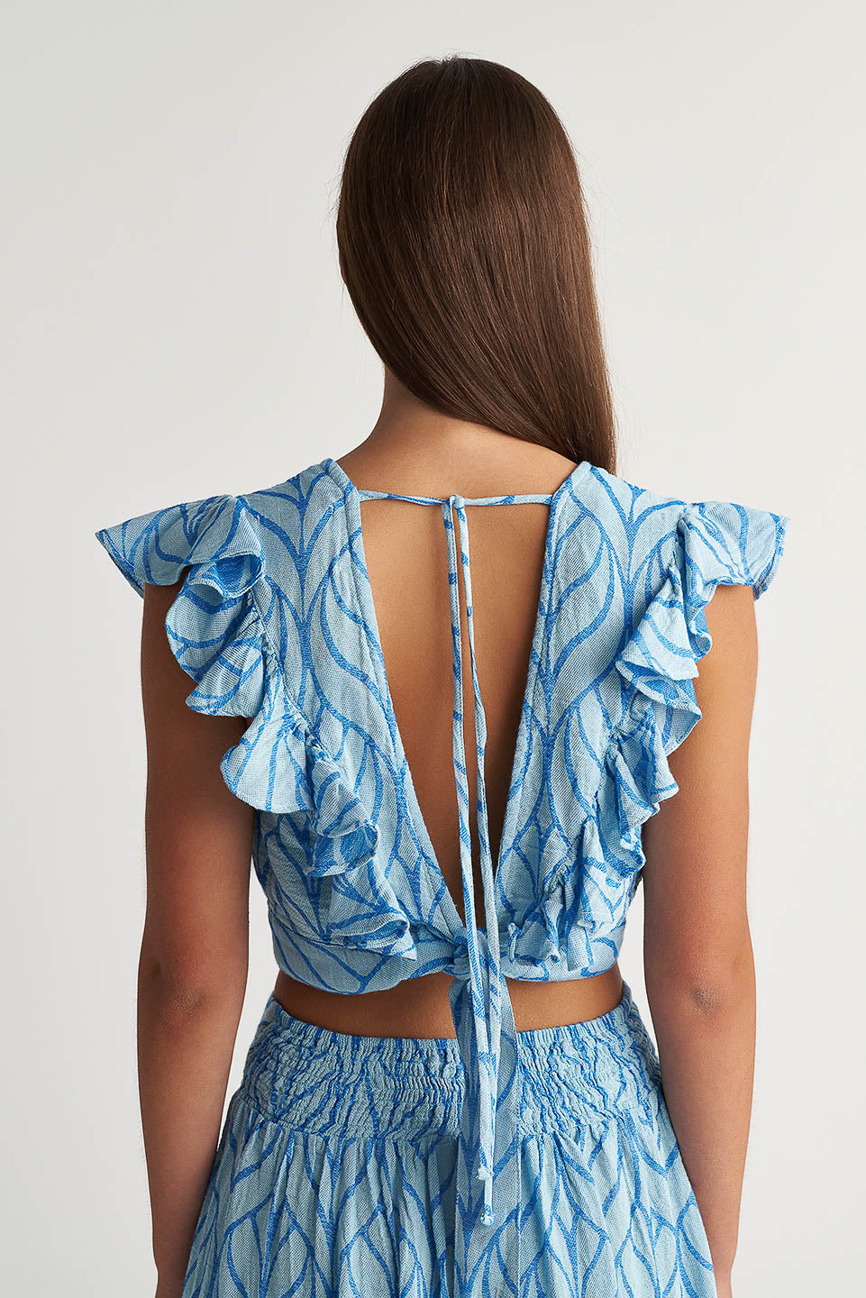 PEARL & CAVIAR OF GREECE - SAMPLE S/M -S24P5048 - COTTON/VISCOSE - CROP TOP