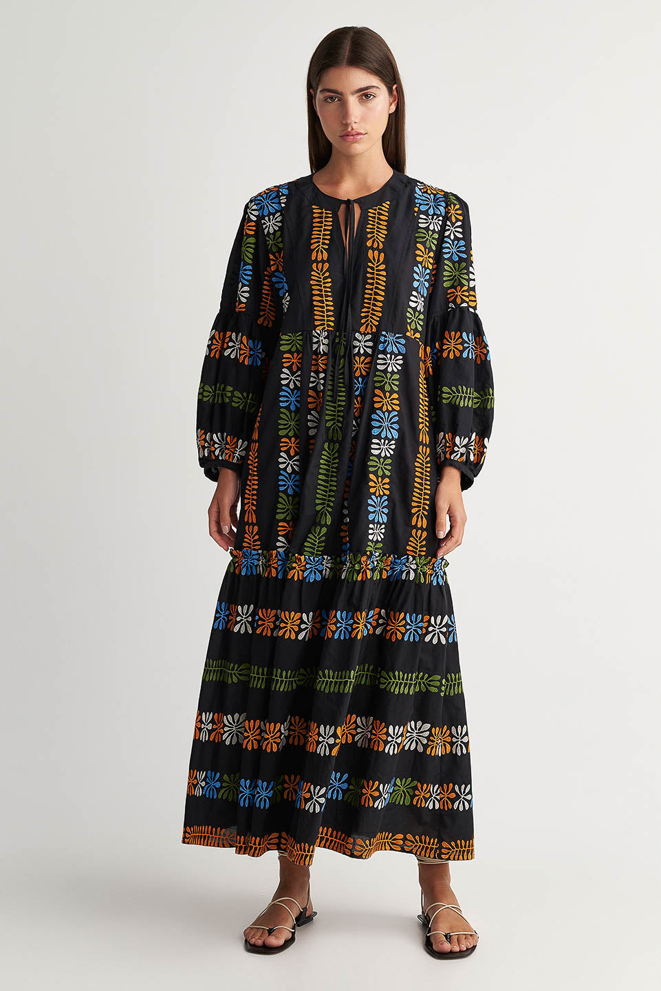 PEARL & CAVIAR OF GREECE - SAMPLE S/M - S24P5050 - COTTON BLEND EMBROIDERED