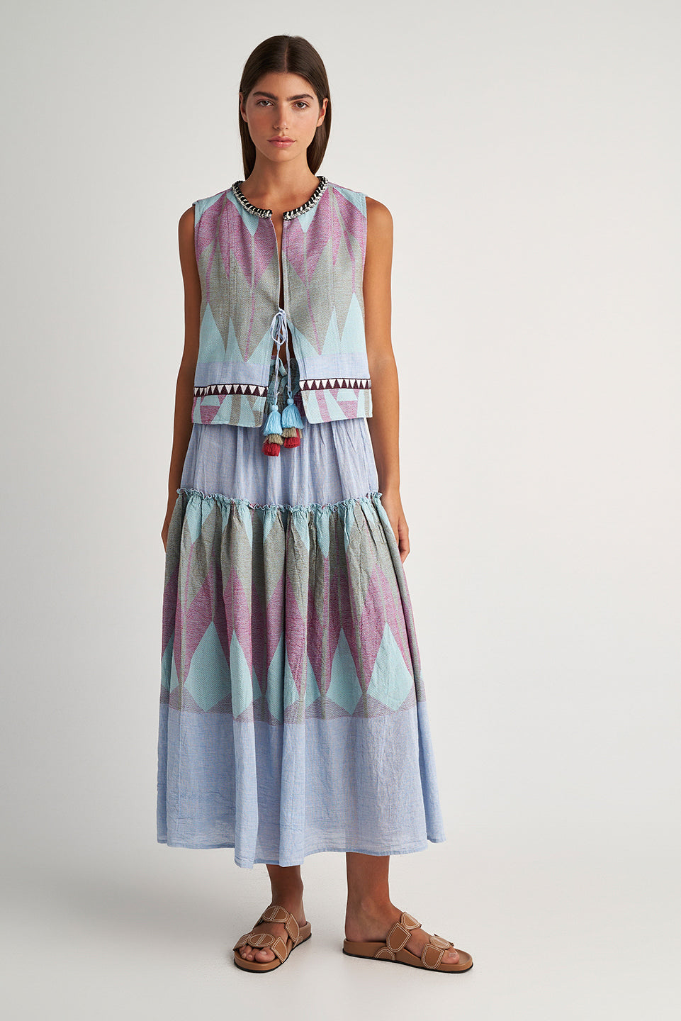 PEARL & CAVIAR OF GREECE - SAMPLE S/M -S24P5053 - 100% COTTON - SKIRT ONLY