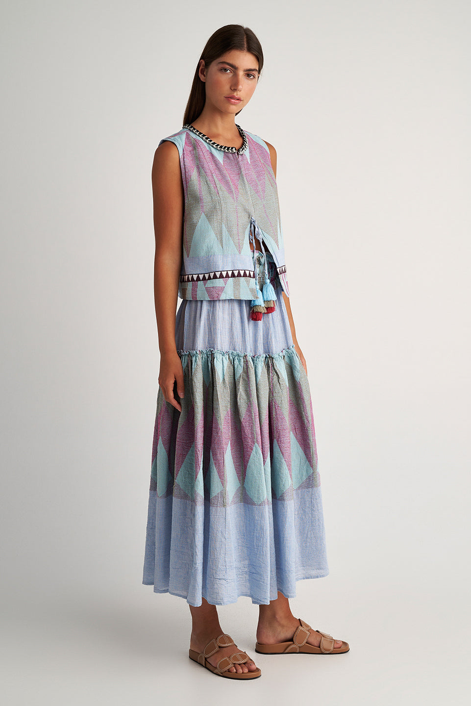 PEARL & CAVIAR OF GREECE - SAMPLE S/M -S24P5053 - 100% COTTON - SKIRT ONLY