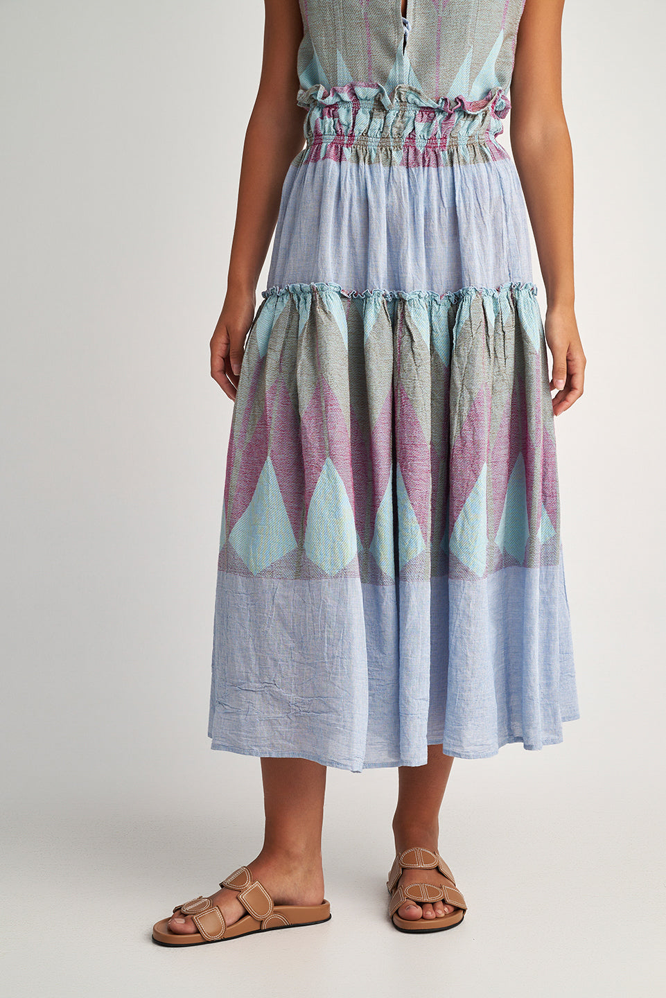 PEARL & CAVIAR OF GREECE - SAMPLE S/M -S24P5053 - 100% COTTON - SKIRT ONLY