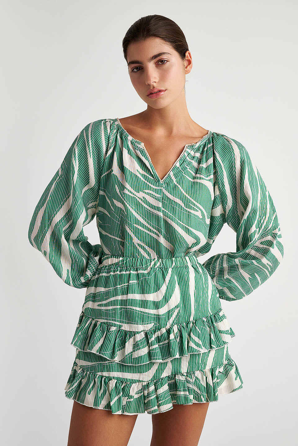 PEARL & CAVIAR OF GREECE - SAMPLE S/M - S24P5054 - 100% RAMIE - SKIRT ONLY