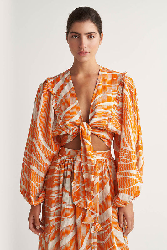 PEARL & CAVIAR OF GREECE - SAMPLE S/M - S24P5055 - 100% RAMIE - TOP ONLY