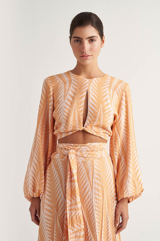 PEARL & CAVIAR OF GREECE - SAMPLE S/M - S24P5070 - SILK/COTTON/VISCOSE - TOP ONLY