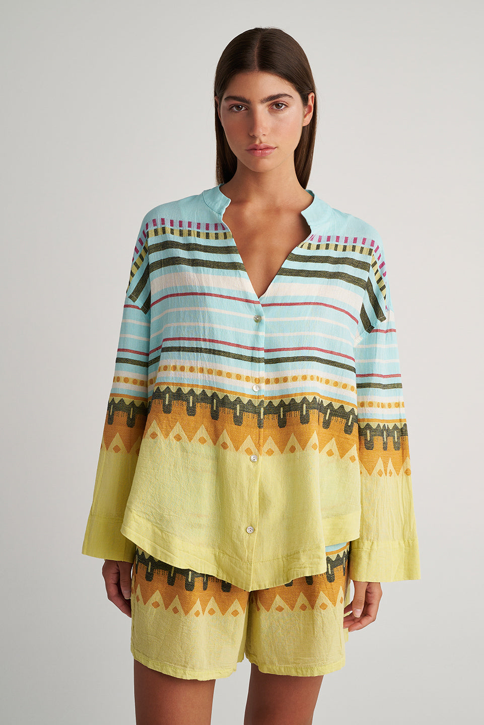 PEARL & CAVIAR OF GREECE - SAMPLE S/M -S24P5072 - 100% COTTON - SHIRT ONLY