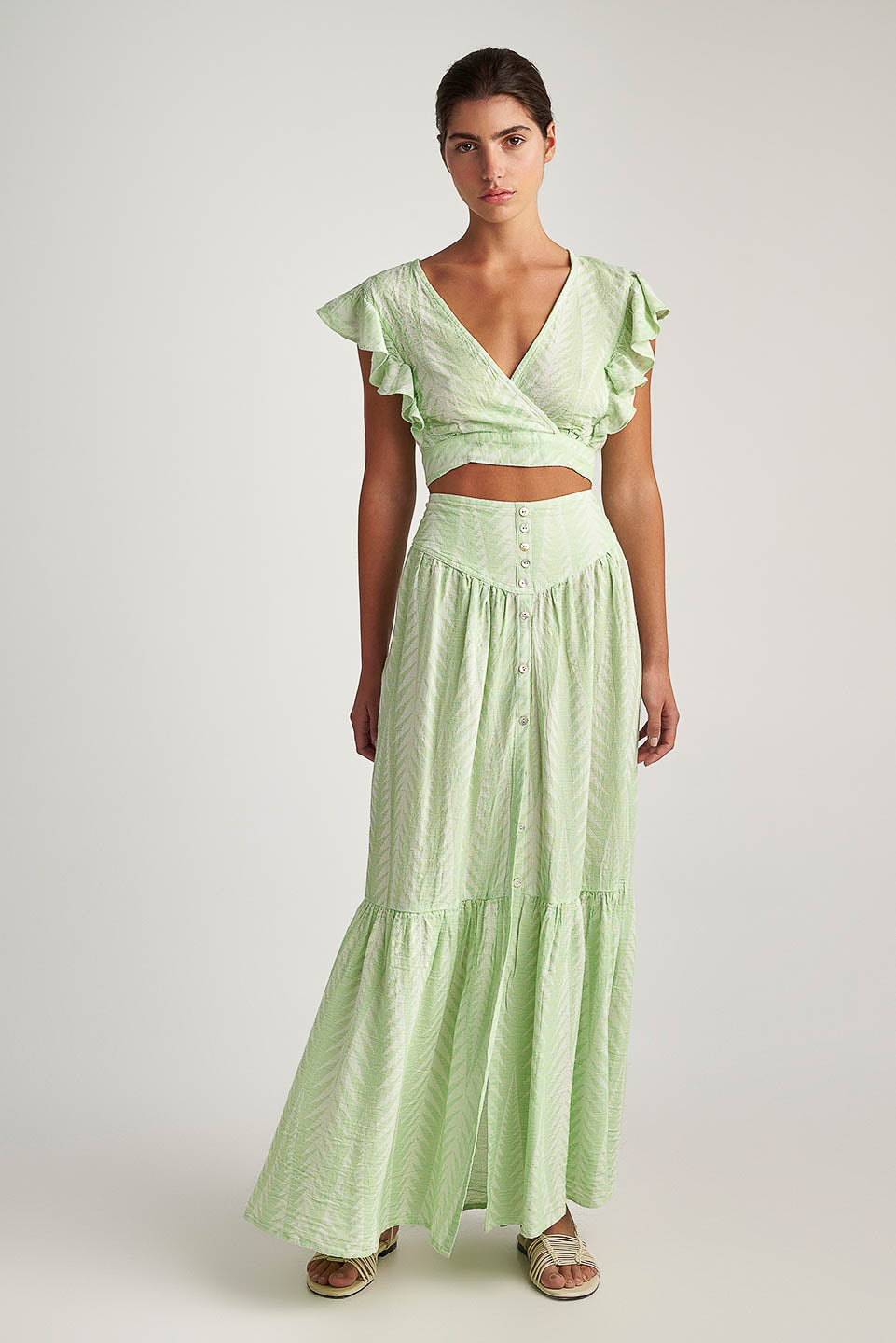 PEARL & CAVIAR OF GREECE - SAMPLE S/M - S24P5075 - SILK/COTTON/VISCOSE - SKIRT ONLY