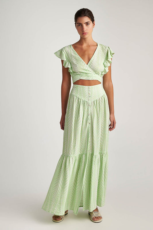 PEARL & CAVIAR OF GREECE - SAMPLE S/M - S24P5075 - SILK/COTTON/VISCOSE - SKIRT ONLY