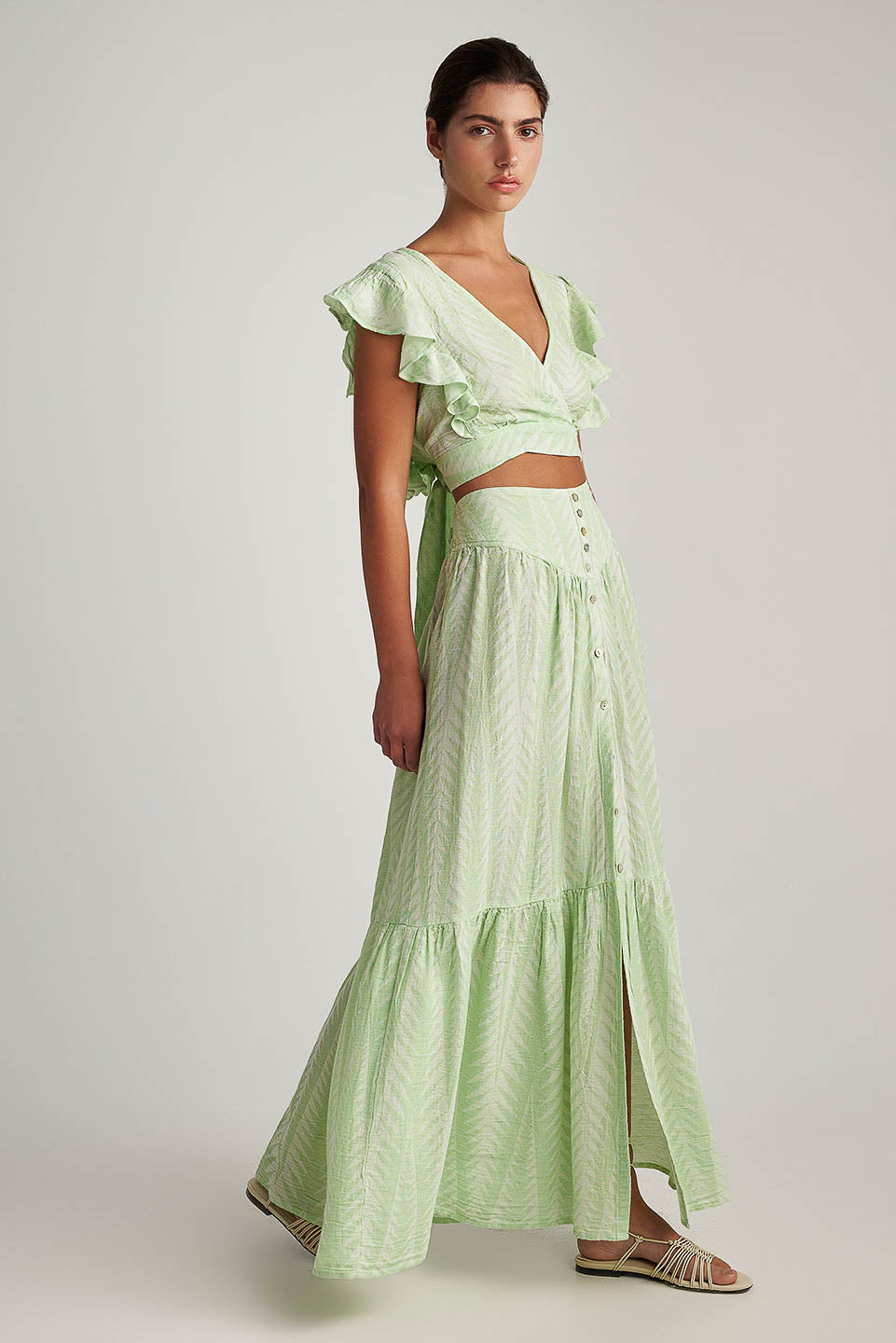 PEARL & CAVIAR OF GREECE - SAMPLE S/M - S24P5075 - SILK/COTTON/VISCOSE - SKIRT ONLY