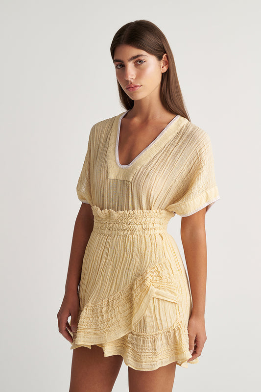 PEARL & CAVIAR OF GREECE - SAMPLE S/M - S24P5090 - RAMIE/COTTON - SKIRT ONLY