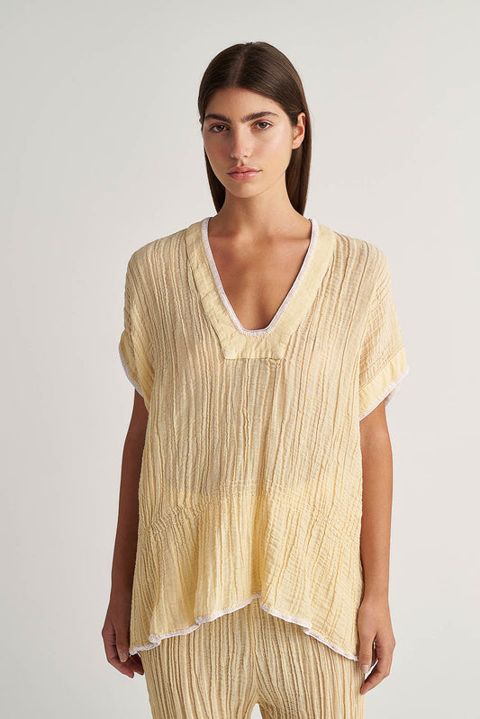 PEARL & CAVIAR OF GREECE - SAMPLE S/M - S24P5095 - RAMIE/COTTON - BLOUSE