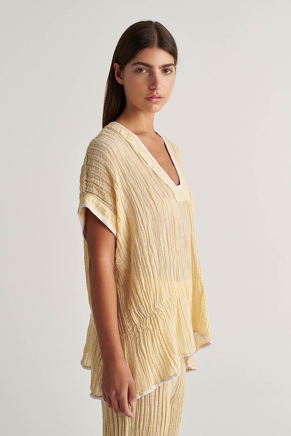 PEARL & CAVIAR OF GREECE - SAMPLE S/M - S24P5095 - RAMIE/COTTON - BLOUSE