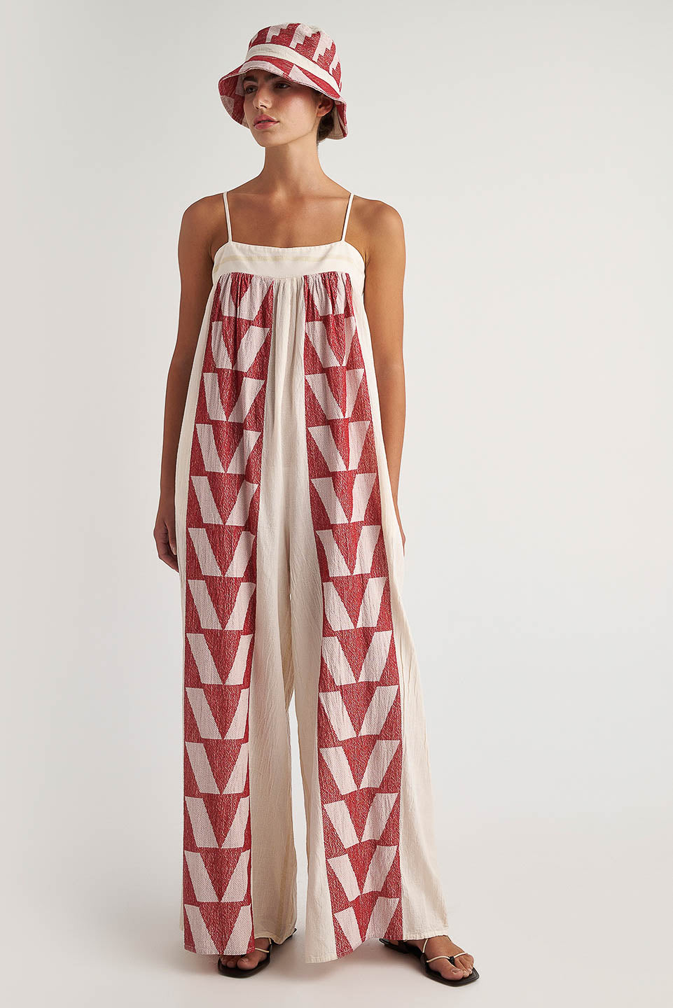 PEARL & CAVIAR OF GREECE - SAMPLE S/M -S24P5105- COTTON/LUREX - Jumpsuit