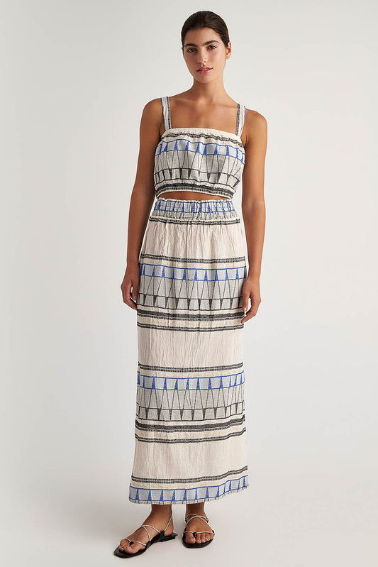 PEARL & CAVIAR OF GREECE - SAMPLE S/M -S24P5122 - COTTON/LUREX - SKIRT ONLY