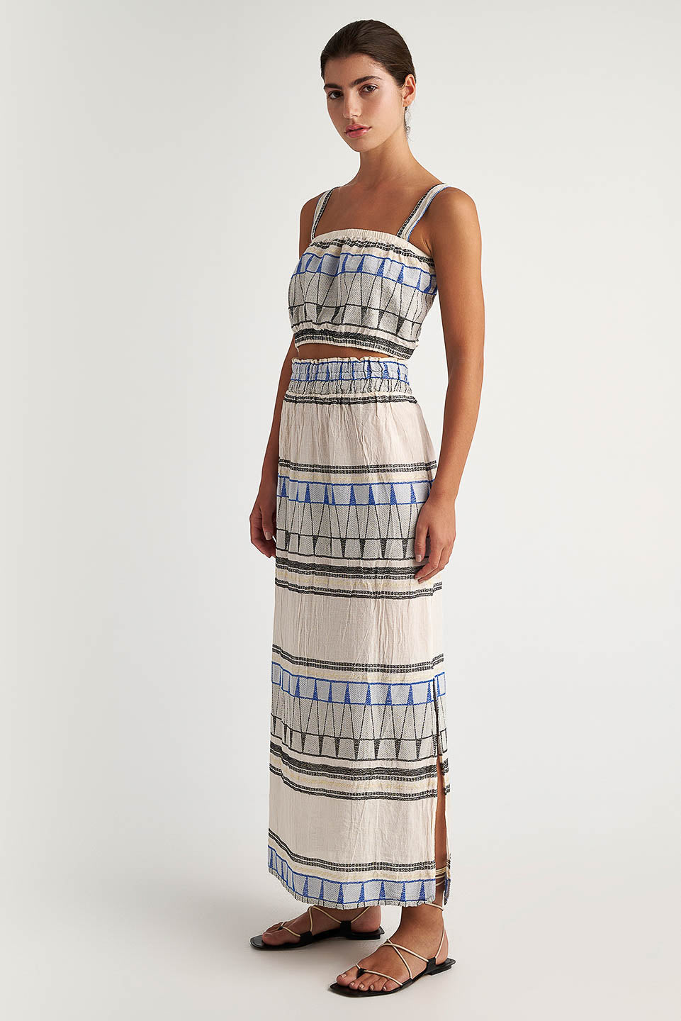 PEARL & CAVIAR OF GREECE - SAMPLE S/M -S24P5122 - COTTON/LUREX - SKIRT ONLY