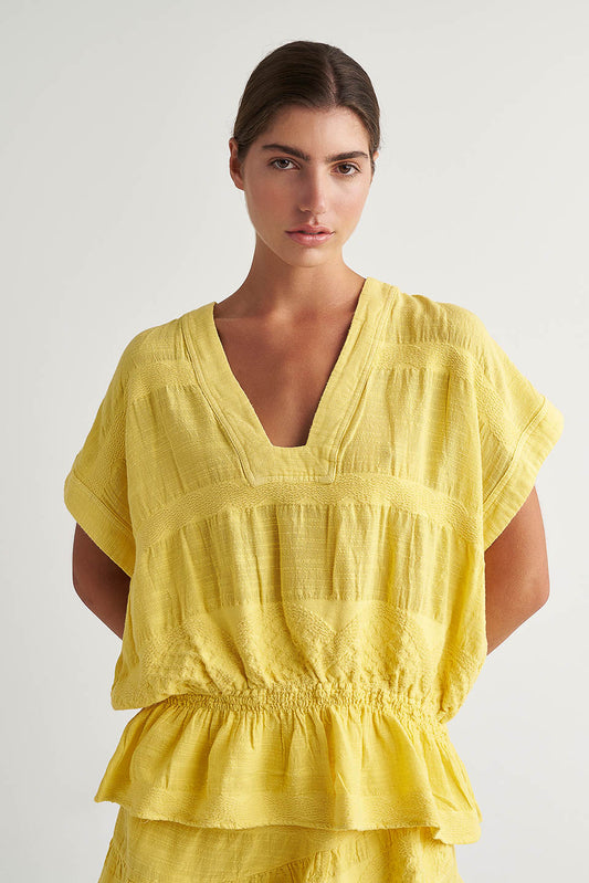 PEARL & CAVIAR OF GREECE - SAMPLE S/M - S24P5142 - LINEN/COTTON/TENCEL - BLOUSE