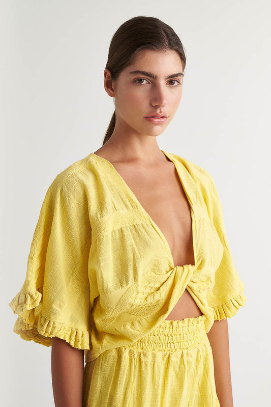 PEARL & CAVIAR OF GREECE - SAMPLE S/M - S24P5143 - LINEN/COTTON/TENCEL - TOP ONLY