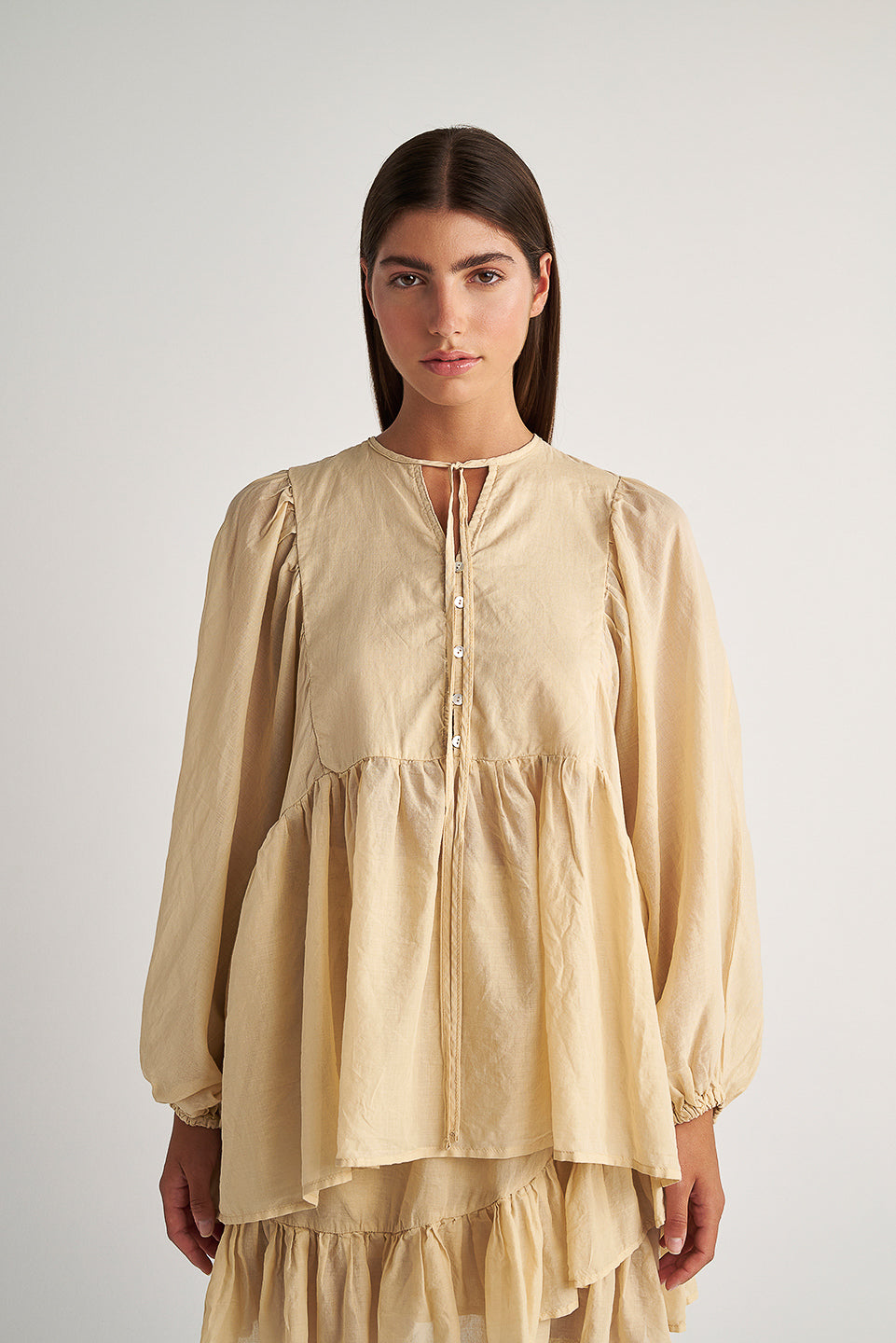 PEARL & CAVIAR OF GREECE - SAMPLE S/M - S24P5165 - 100% COTTON - BLOUSE