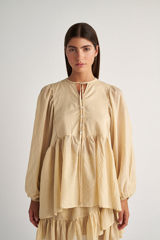 PEARL & CAVIAR OF GREECE - SAMPLE S/M - S24P5165 - 100% COTTON - BLOUSE