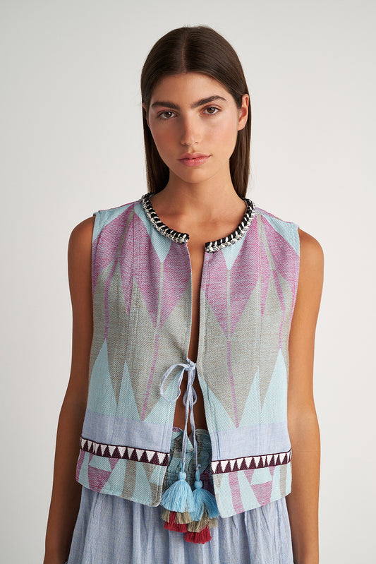 PEARL & CAVIAR OF GREECE - SAMPLE S/M -S24P5172 - 100% COTTON - VEST ONLY