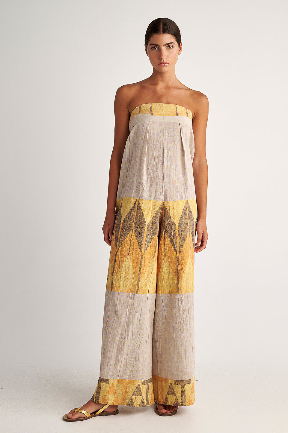 PEARL & CAVIAR OF GREECE - SAMPLE S/M -S24P5173 - 100% COTTON -JUMPSUIT