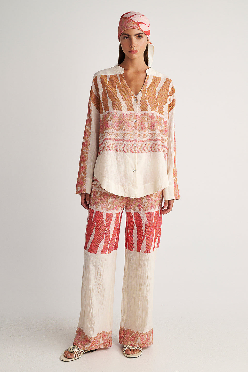 PEARL & CAVIAR OF GREECE - SAMPLE S/M -S24P5175- 100% COTTON - PANT