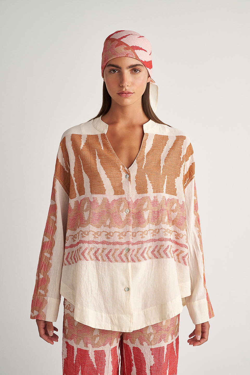 PEARL & CAVIAR OF GREECE - SAMPLE S/M -S24P5176- 100% COTTON - SHIRT ONLY