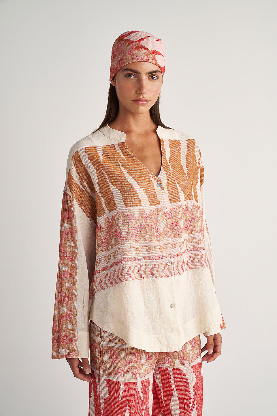 PEARL & CAVIAR OF GREECE - SAMPLE S/M -S24P5176- 100% COTTON - SHIRT ONLY