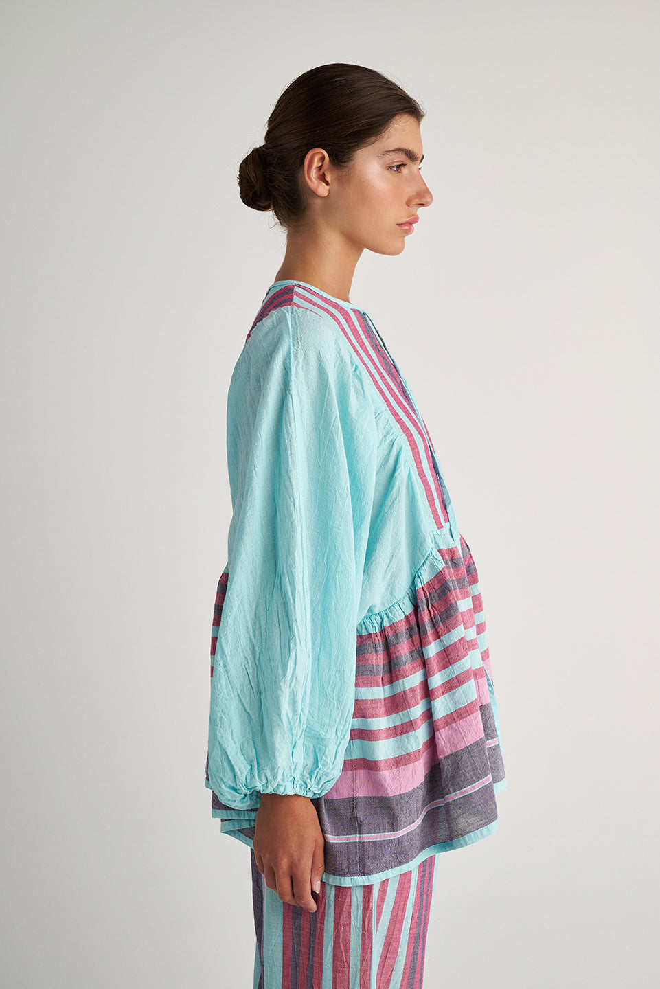 PEARL & CAVIAR OF GREECE - SAMPLE S/M -S24P5182 - 100% COTTON - BLOUSE ONLY