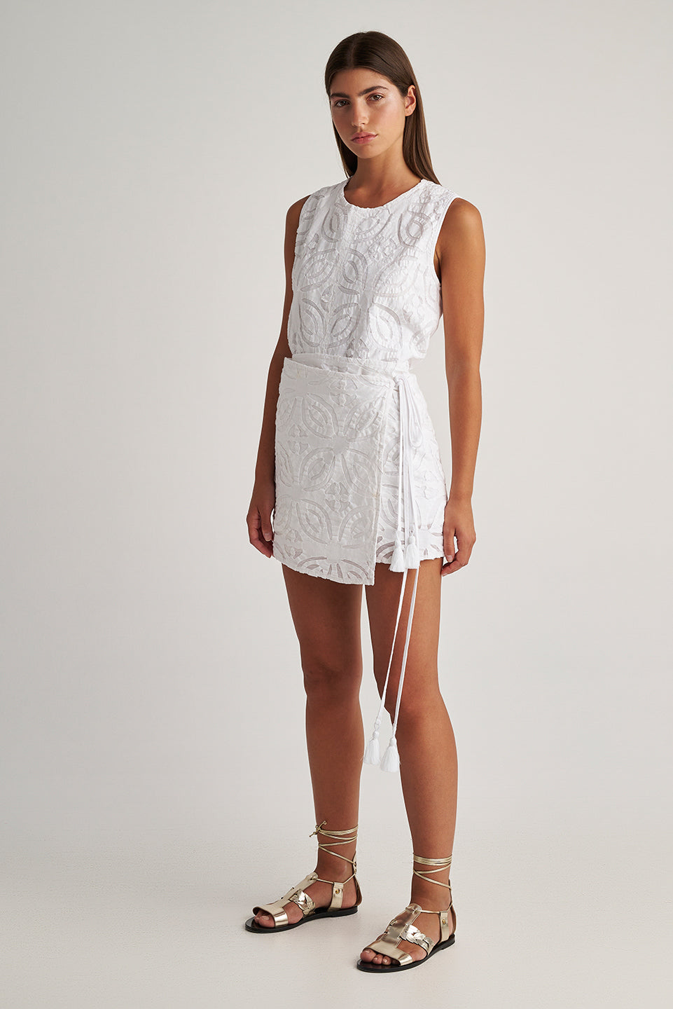 PEARL & CAVIAR OF GREECE - SAMPLE S/M - S24P5212 - 100% COTTON - MINI SKIRT
