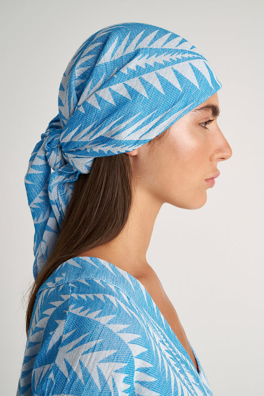 PEARL & CAVIAR OF GREECE - SAMPLE S/M - S24P5216 - SILK/COTTON/VISCOSE - HEAD SCARF