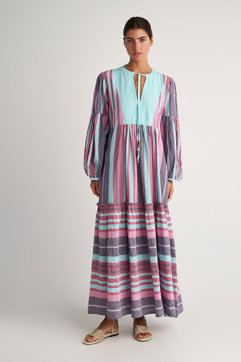 PEARL & CAVIAR OF GREECE - SAMPLE S/M -S24P5217 - 100% COTTON - AQUA