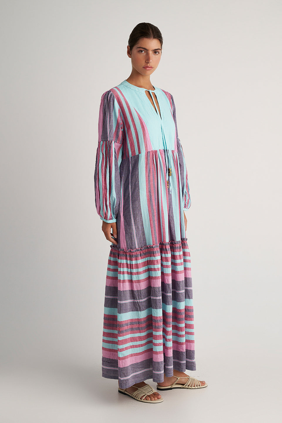 PEARL & CAVIAR OF GREECE - SAMPLE S/M -S24P5217 - 100% COTTON - AQUA