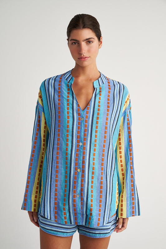 PEARL & CAVIAR OF GREECE - SAMPLE S/M -S24P5219 - 100% COTTON - SHIRT