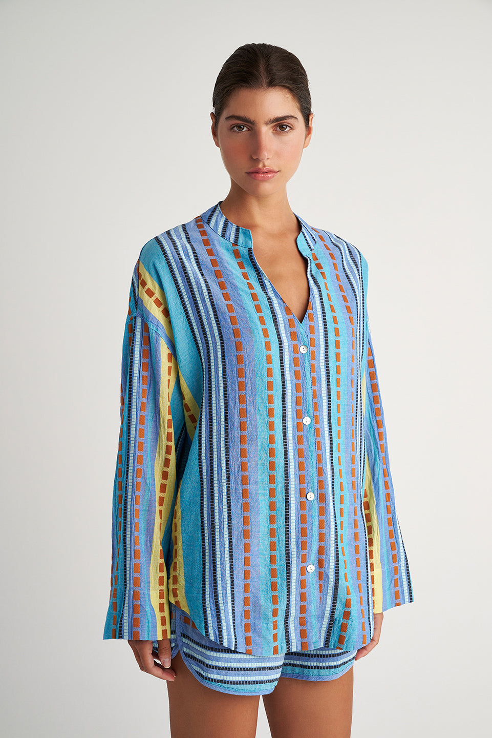 PEARL & CAVIAR OF GREECE - SAMPLE S/M -S24P5219 - 100% COTTON - SHIRT