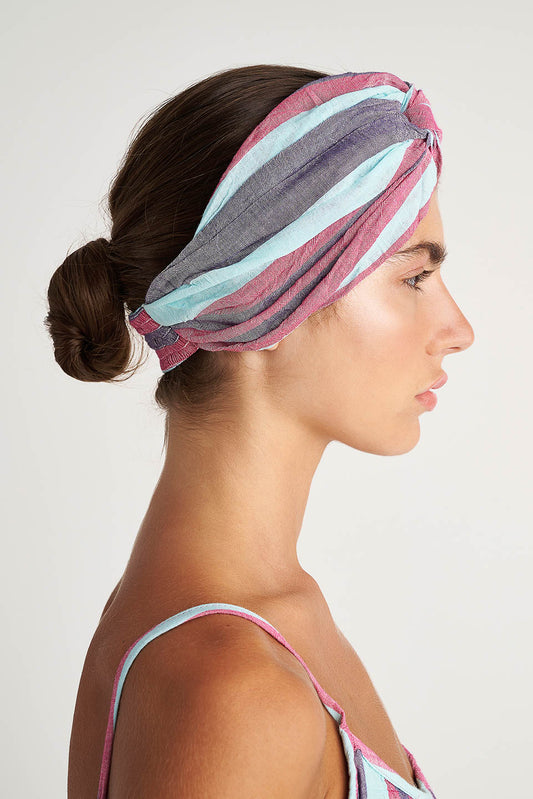 PEARL & CAVIAR OF GREECE - SAMPLE O/S -S24P5221 - 100% COTTON - HAIR RIBBON