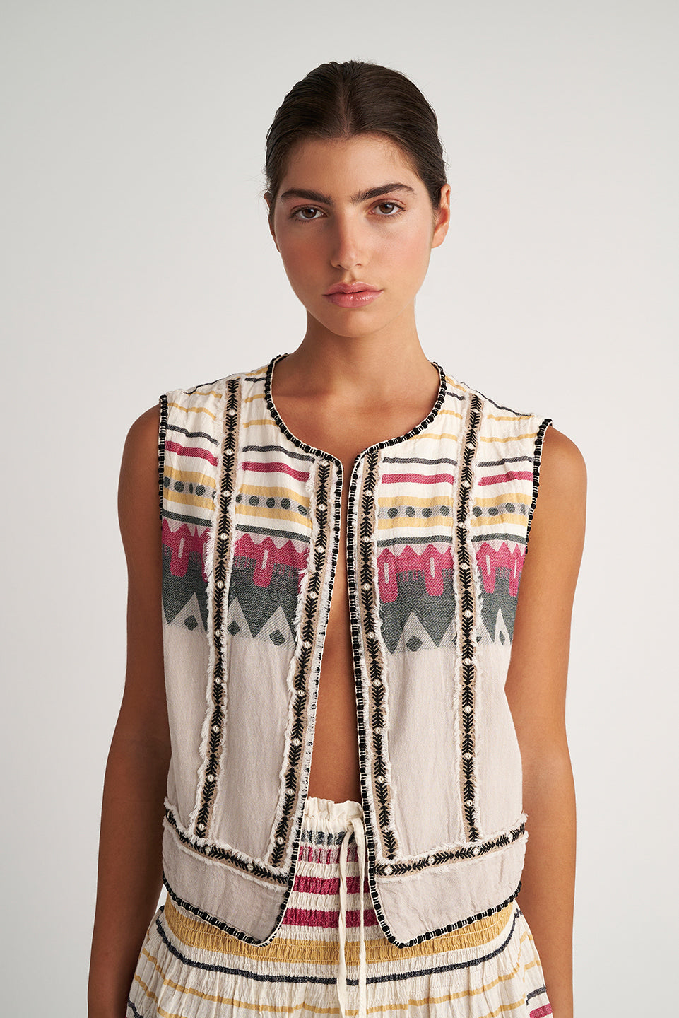 PEARL & CAVIAR OF GREECE - SAMPLE S/M -S24P5227 - 100% COTTON - VEST ONLY