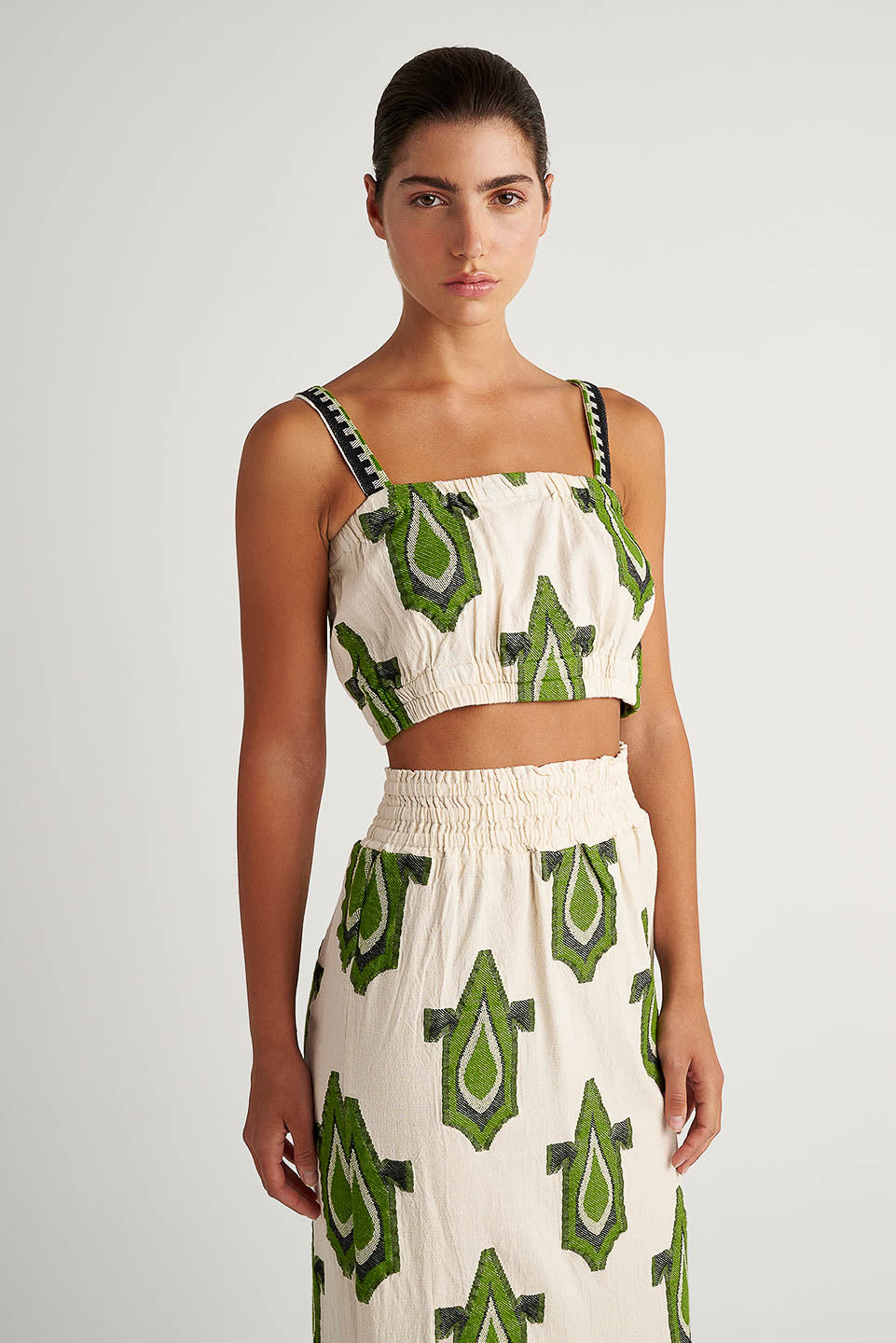 PEARL & CAVIAR OF GREECE - SAMPLE S/M - S24P5243 - 100% COTTON - CROP TOP ONLY