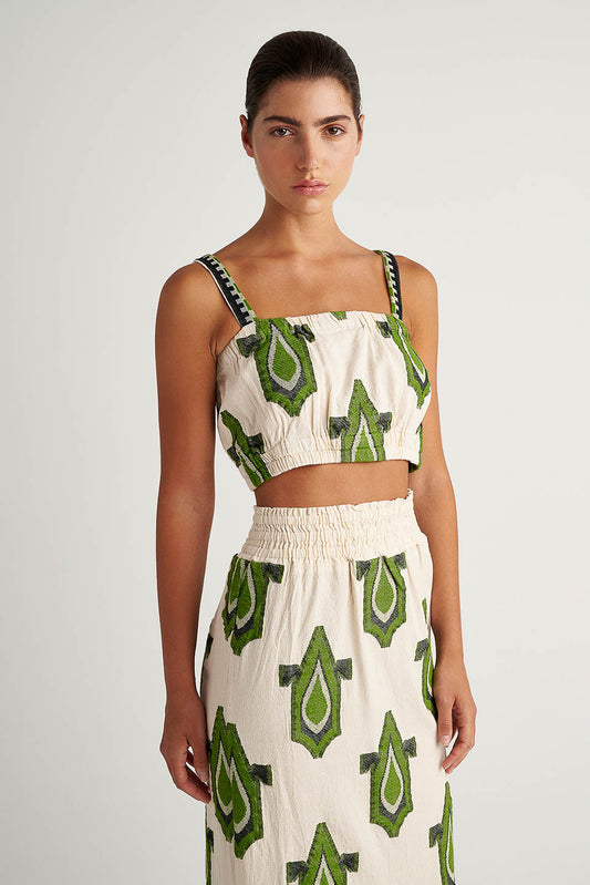 PEARL & CAVIAR OF GREECE - SAMPLE S/M - S24P5243 - 100% COTTON - CROP TOP ONLY